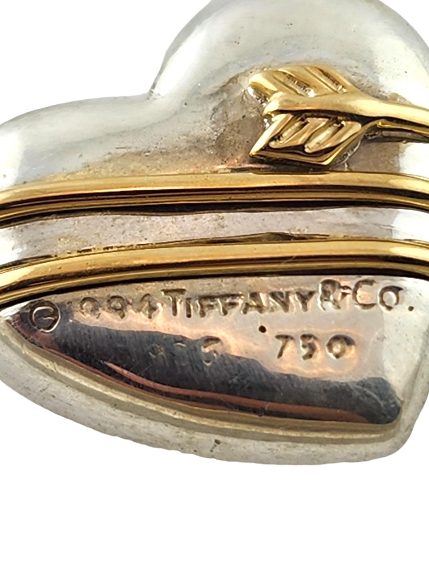 Women's Tiffany & Co 18K Yellow Gold & Sterling Silver Heart and Arrow Necklace #18276
