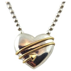 Tiffany & Co. 18K Gelbgold & Sterling Silber Herz und Arrow Halskette #18276