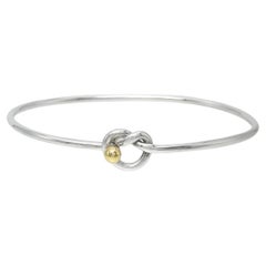 Tiffany & Co. 18k Yellow Gold Sterling Silver Love Knot Bangle Bracelet