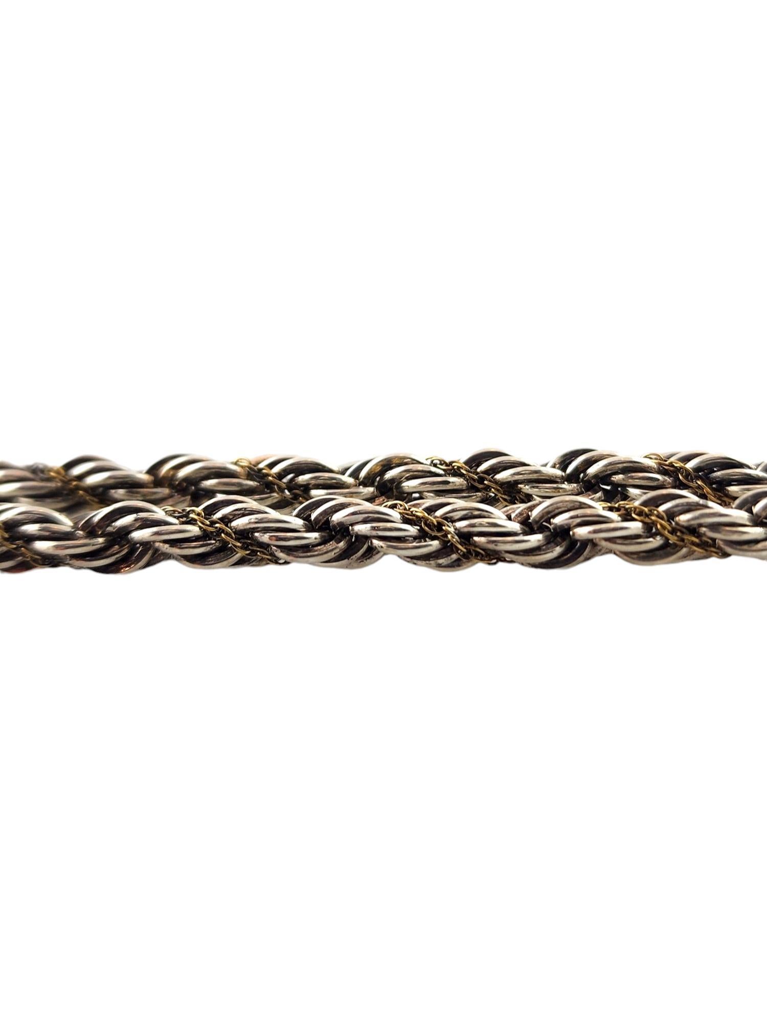 Tiffany & Co 18K Yellow Gold & Sterling Silver Rope Chain Necklace #18279 In Good Condition In Washington Depot, CT
