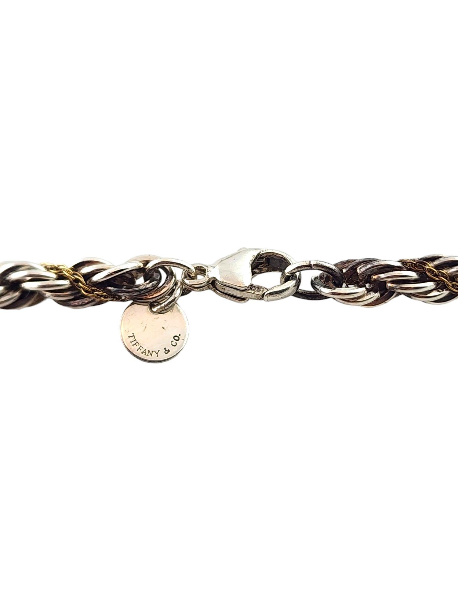 Women's Tiffany & Co 18K Yellow Gold & Sterling Silver Rope Chain Necklace #18279
