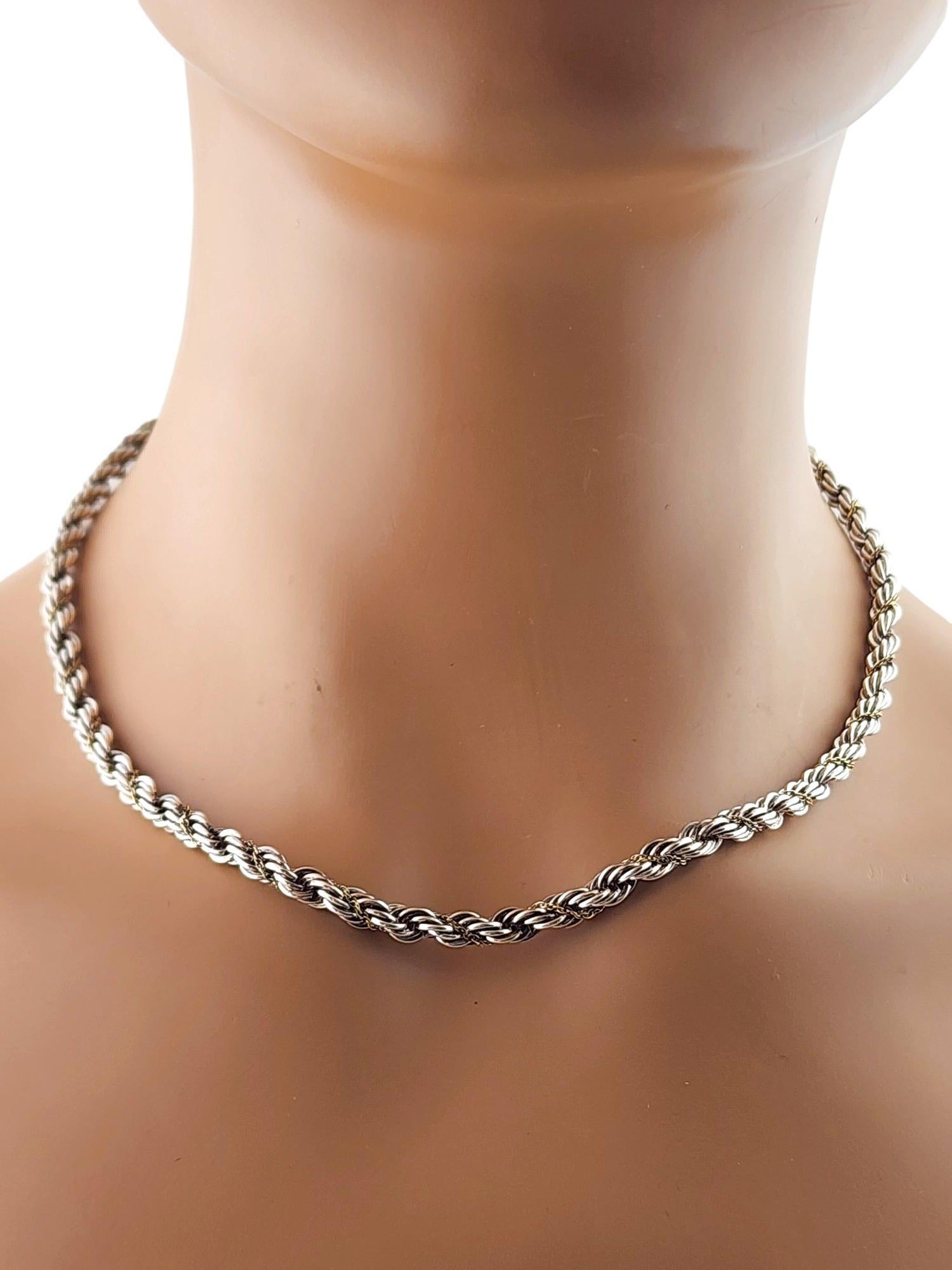Tiffany & Co 18K Yellow Gold & Sterling Silver Rope Chain Necklace #18279 2