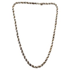 Tiffany & Co 18K Yellow Gold & Sterling Silver Rope Chain Necklace #18279