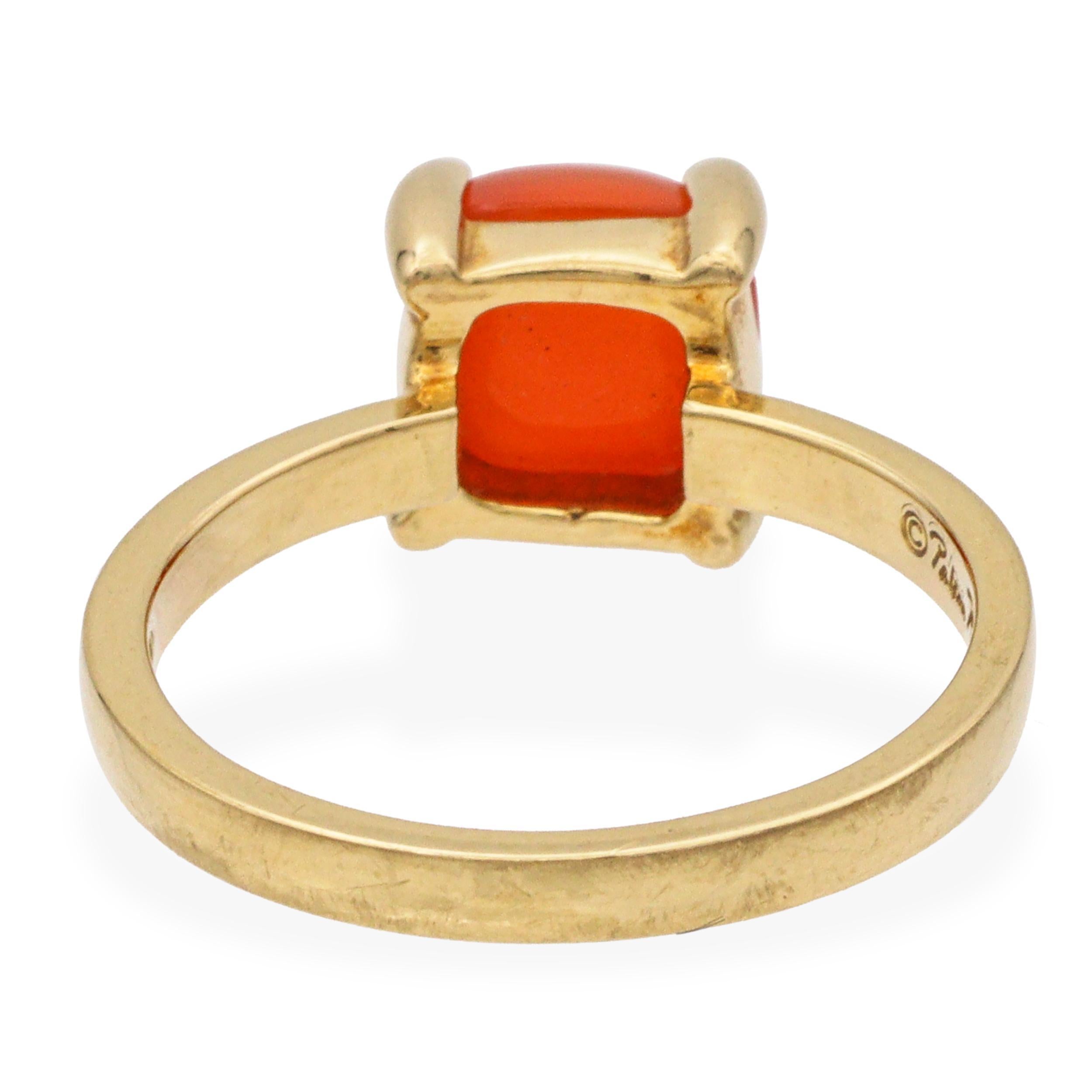 Tiffany & Co. Bague en or jaune 18k avec cabochon en cornaline Unisexe en vente