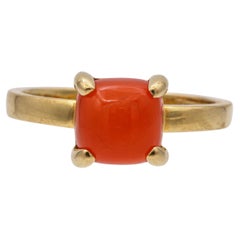 Tiffany & Co. Bague en or jaune 18k avec cabochon en cornaline