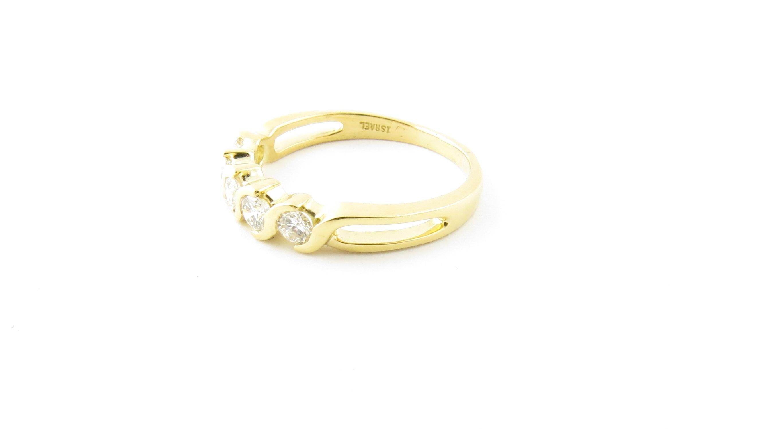 Tiffany & Co. 18 Karat Gold Swirl Semi Bezel Set Diamond Band Ring .50 Carat In Good Condition In Washington Depot, CT