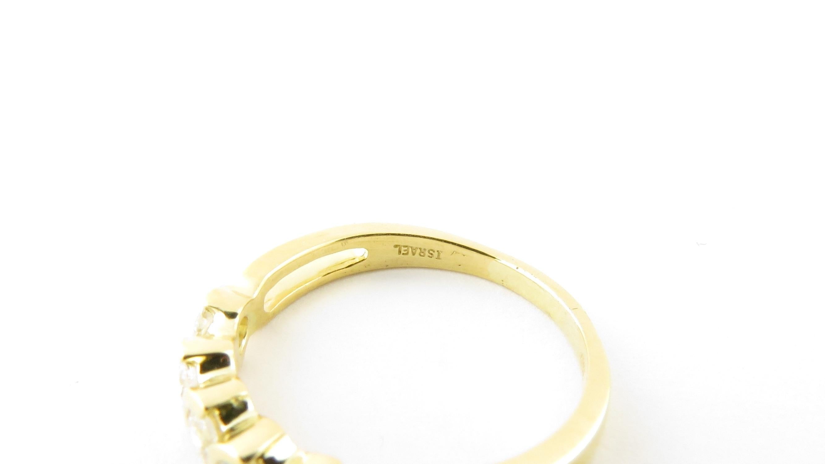 Women's or Men's Tiffany & Co. 18 Karat Gold Swirl Semi Bezel Set Diamond Band Ring .50 Carat