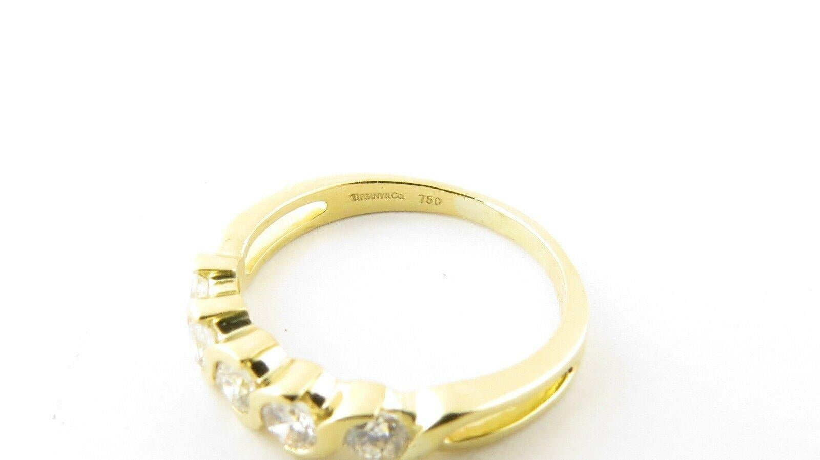 Tiffany & Co. 18 Karat Gold Swirl Semi Bezel Set Diamond Band Ring .50 Carat 2