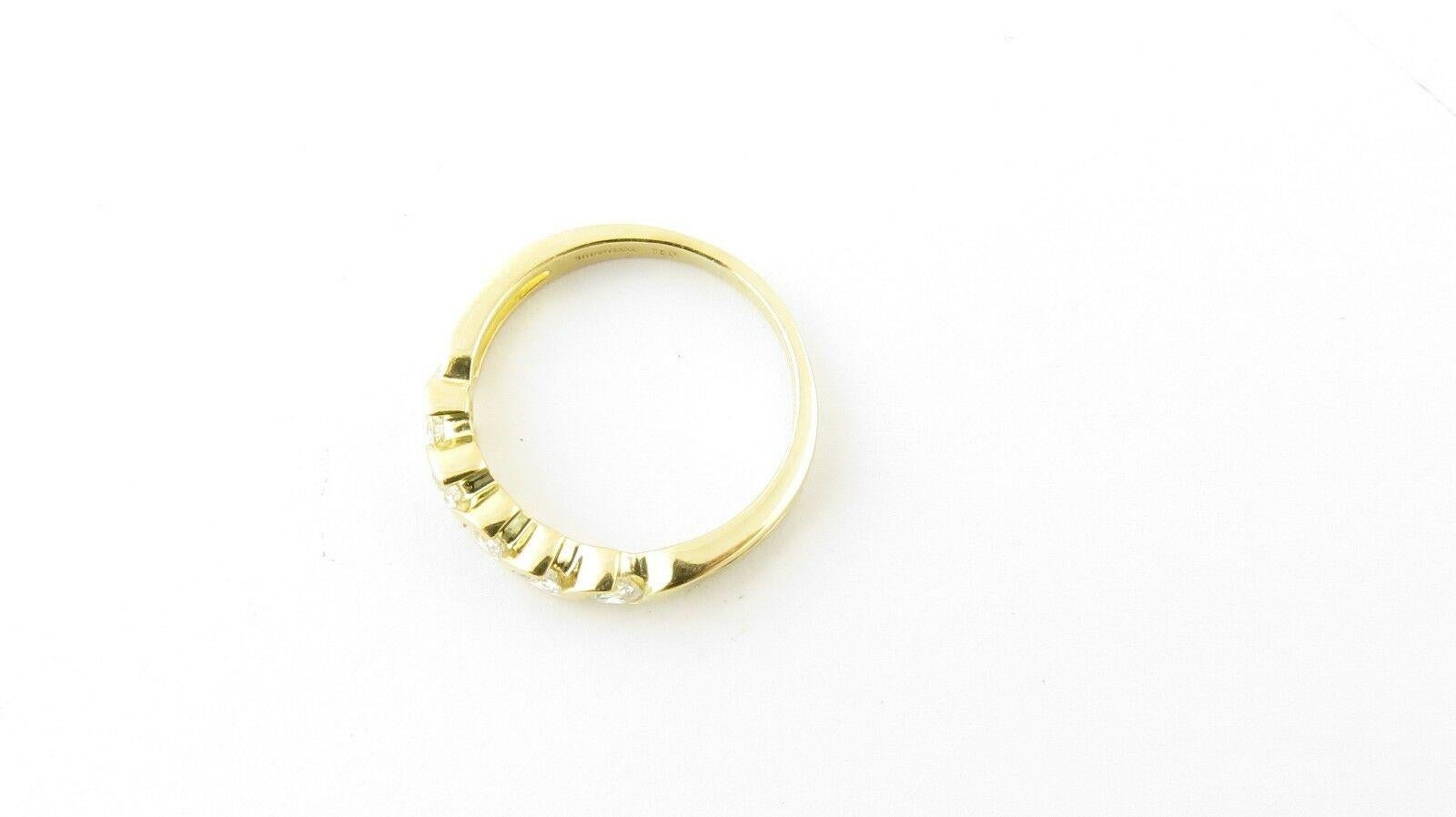 Tiffany & Co. 18 Karat Gold Swirl Semi Bezel Set Diamond Band Ring .50 Carat 3