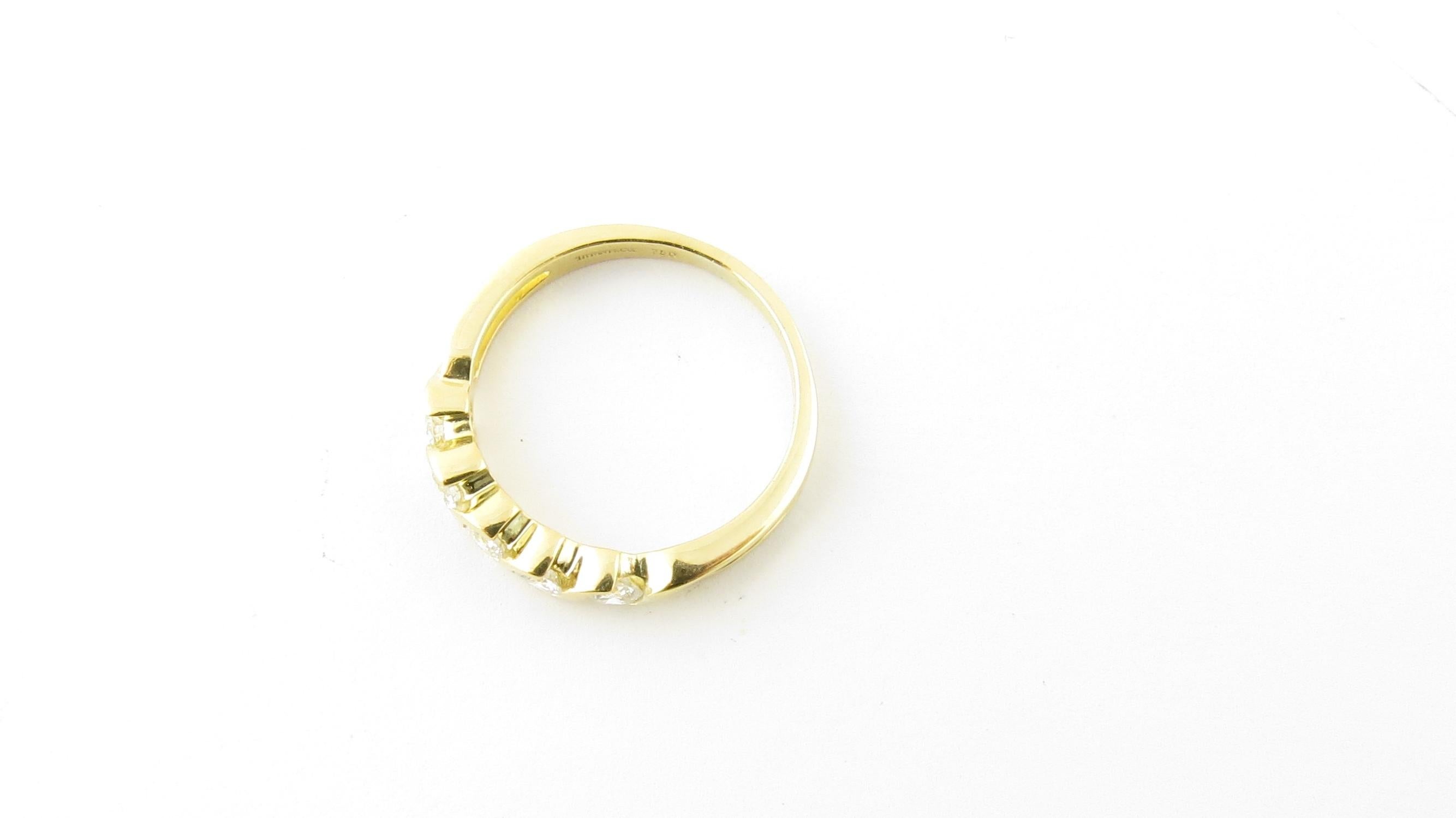 Tiffany & Co. 18 Karat Gold Swirl Semi Bezel Set Diamond Band Ring .50 Carat 4