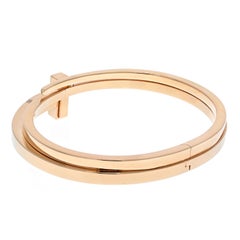 Tiffany & Co. 18K Yellow Gold T Diamond Square Double Wrap Bracelet