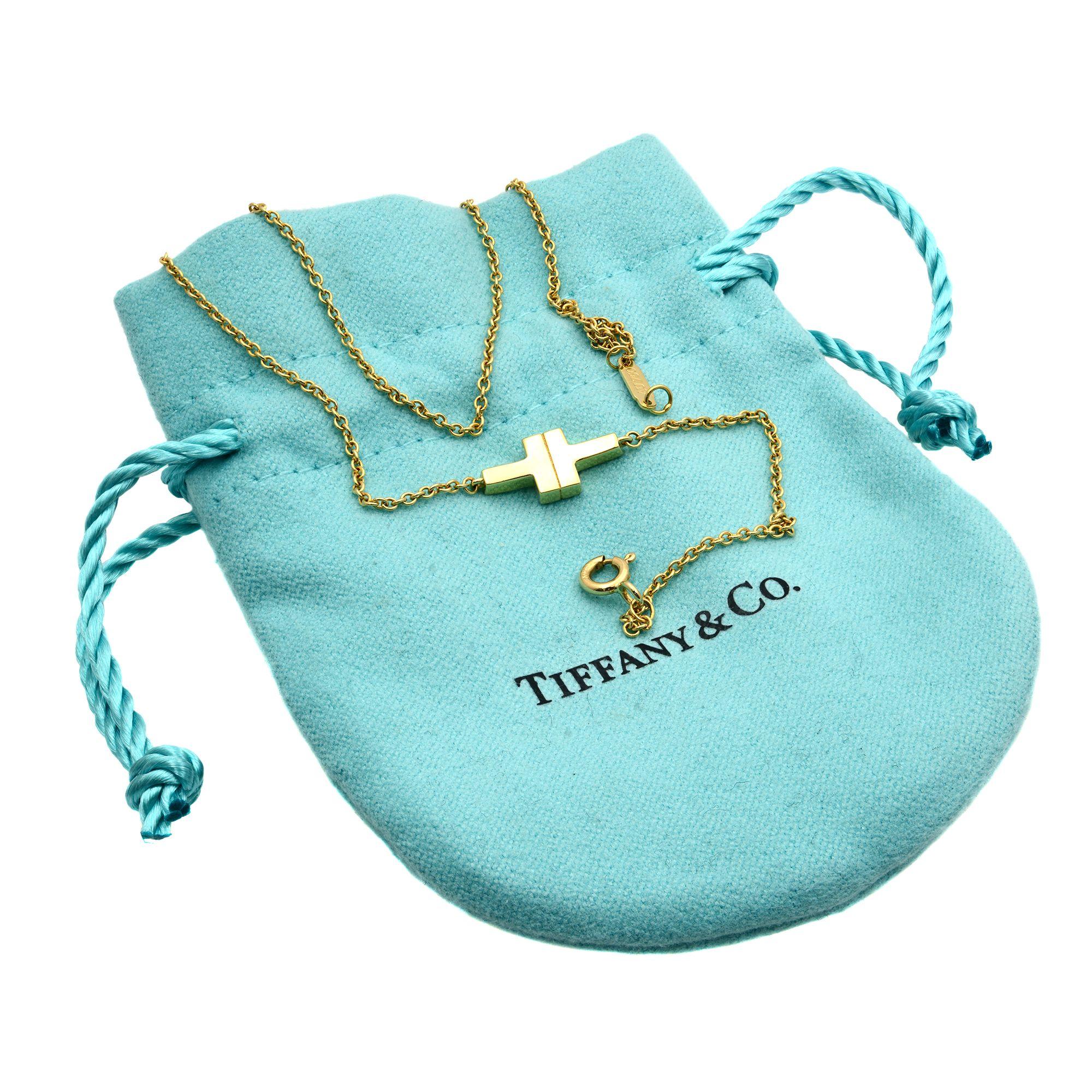 Women's Tiffany & Co. 18 Karat Yellow Gold T-Double Chain Bracelet