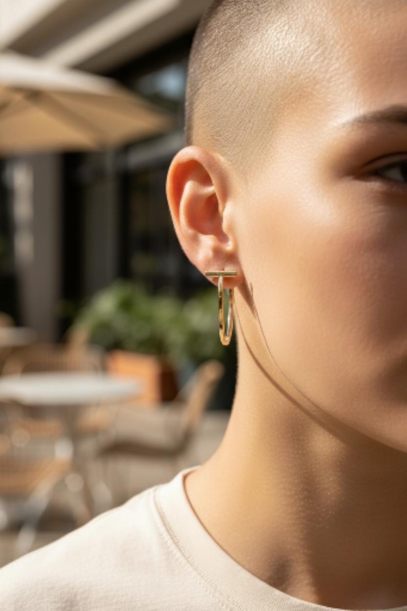 Tiffany & Co 18K Yellow Gold T Large Wire Hoop Earrings

Elevate your jewelry collection with these elegant hoop earrings from Tiffany & Co.'s iconic 