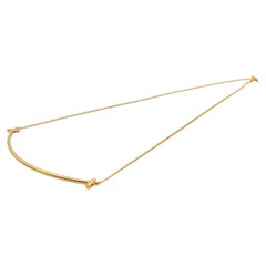 Tiffany & Co 18k Yellow Gold T Smile Pendant Necklace Large