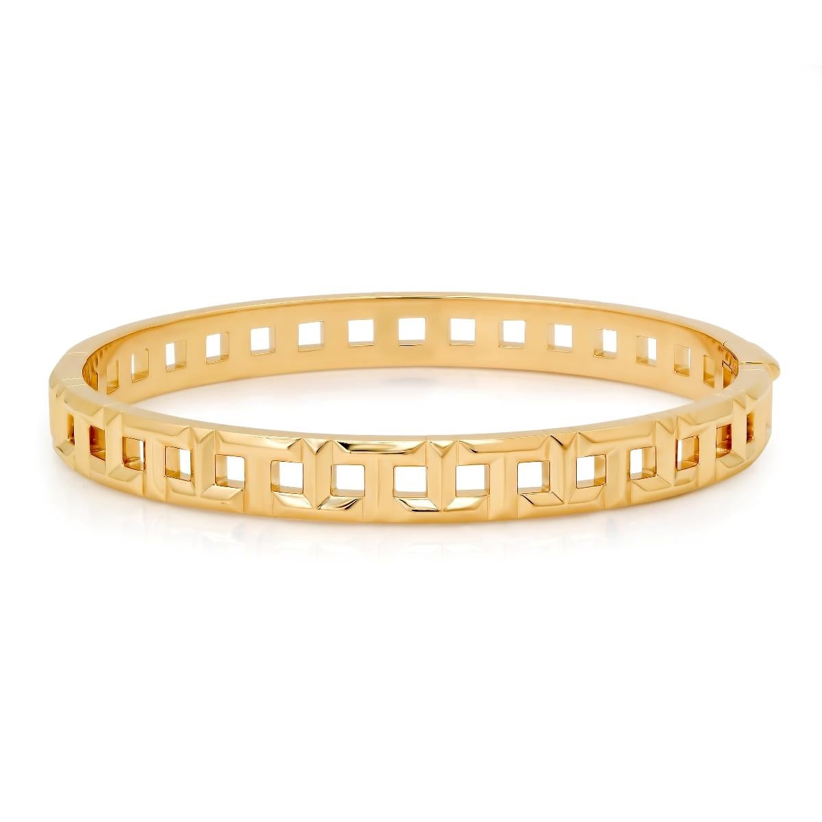 TIFFANY & Co. Bracelet à charnière étroite en or jaune 18K T Trueing Excellent état - En vente à Los Angeles, CA