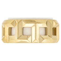 Tiffany & Co. 18k Gelbgold T True Offener geometrischer 8mm breiter Bandring Größe 5