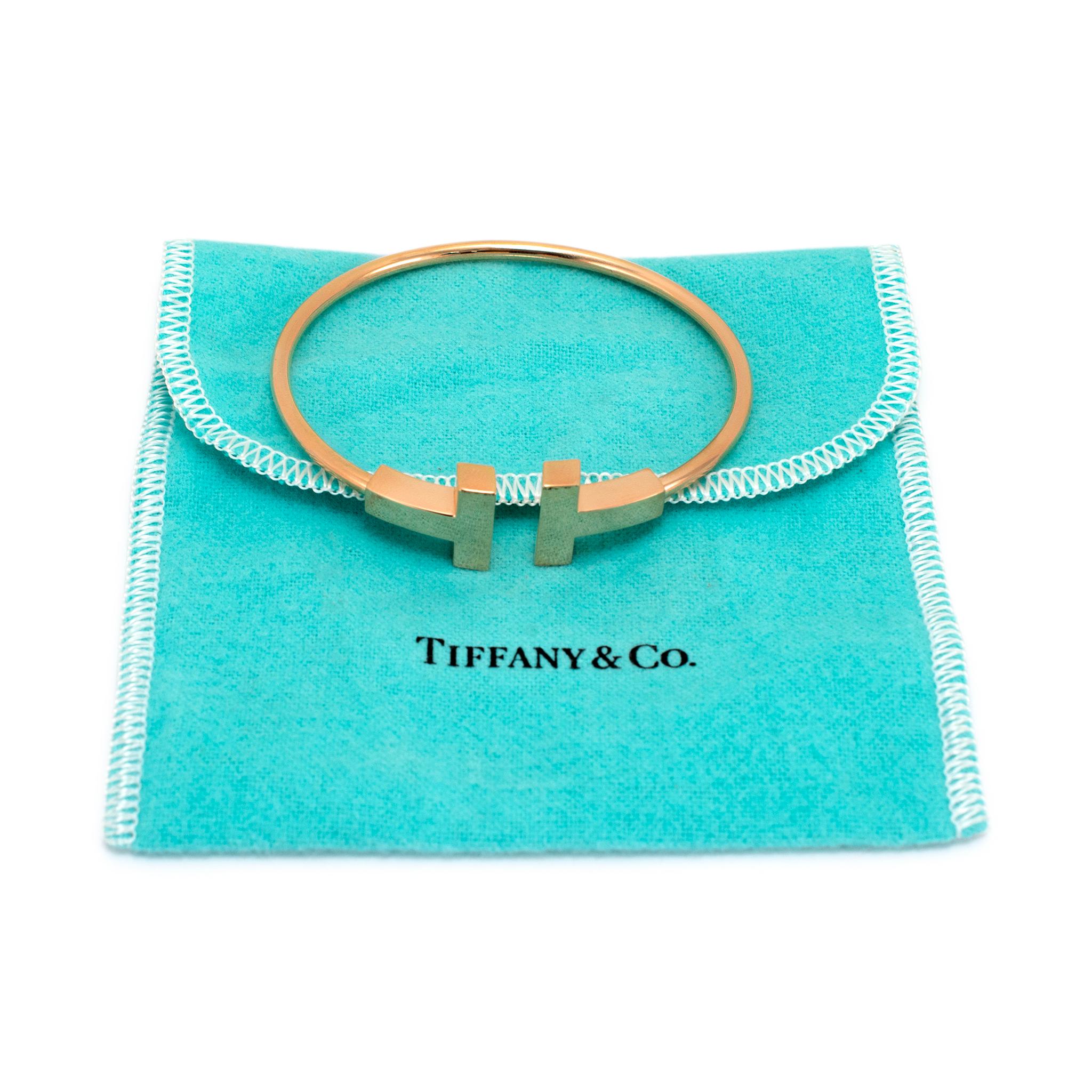Tiffany & Co. 18K Yellow Gold T Wide Wire Cuff Bracelet 1