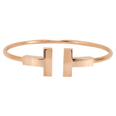 Tiffany & Co. 18K Yellow Gold T Wide Wire Cuff Bracelet