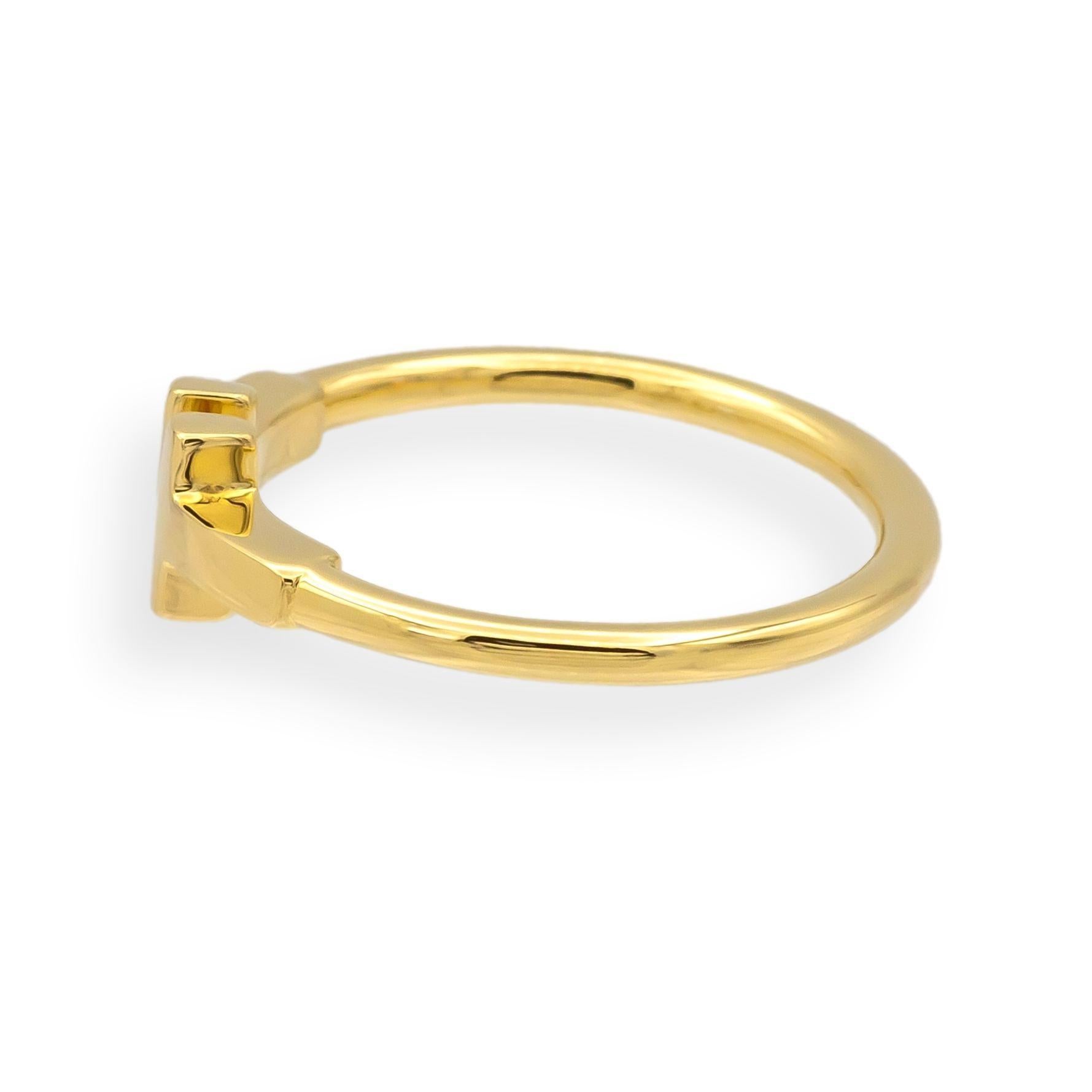Tiffany & Co. 18K Yellow Gold T Wire Ring Size 6.5 with receipt (Zeitgenössisch) im Angebot