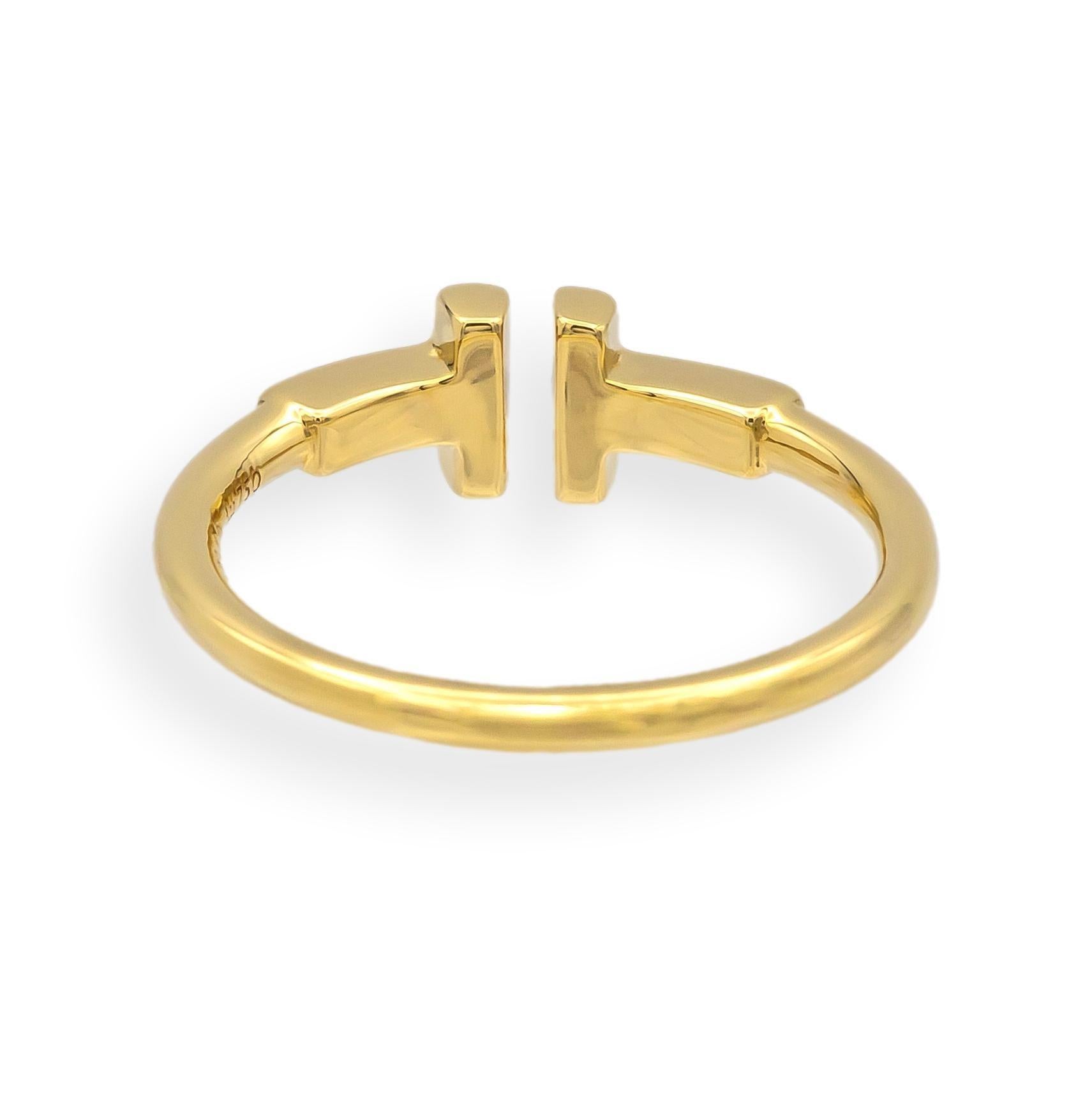 Tiffany & Co. 18K Yellow Gold T Wire Ring Size 6.5 with receipt im Zustand „Hervorragend“ im Angebot in New York, NY