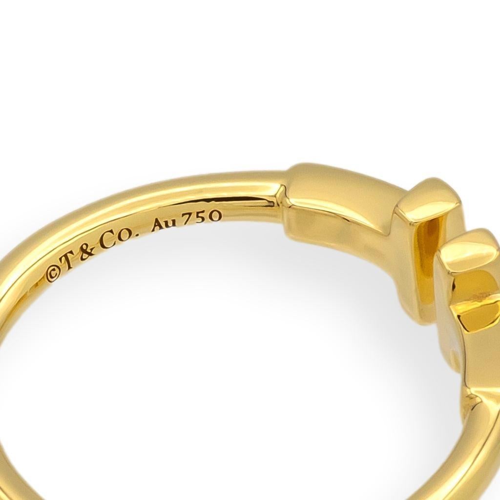 Tiffany & Co. 18K Yellow Gold T Wire Ring Size 6.5 with receipt im Angebot 1