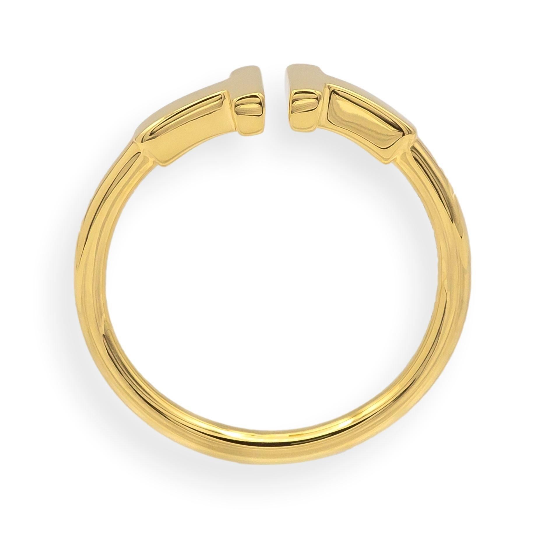 Tiffany & Co. 18K Yellow Gold T Wire Ring Size 6.5 with receipt im Angebot 2