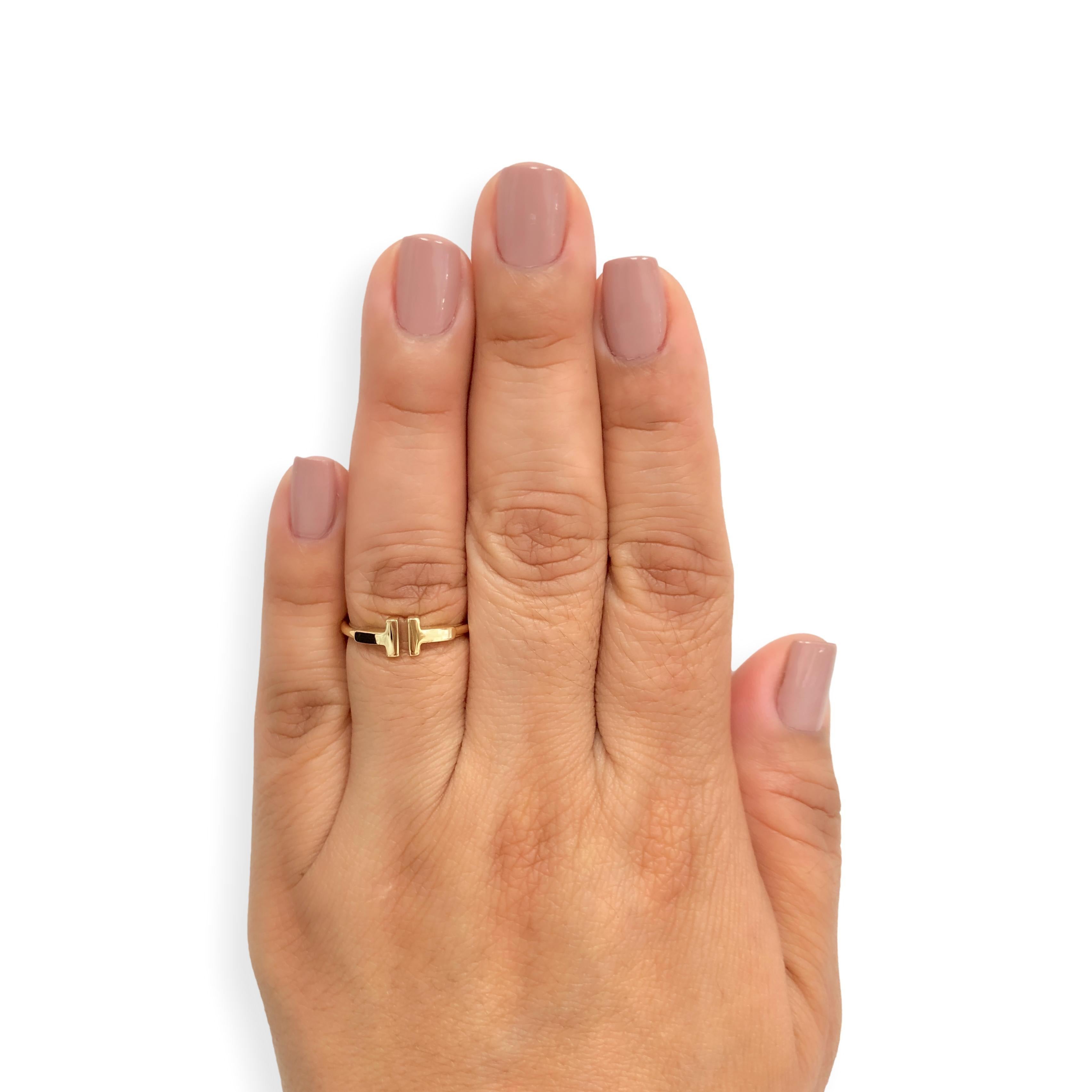 Tiffany & Co. 18K Yellow Gold T Wire Ring Size 6.5 with receipt im Angebot 3