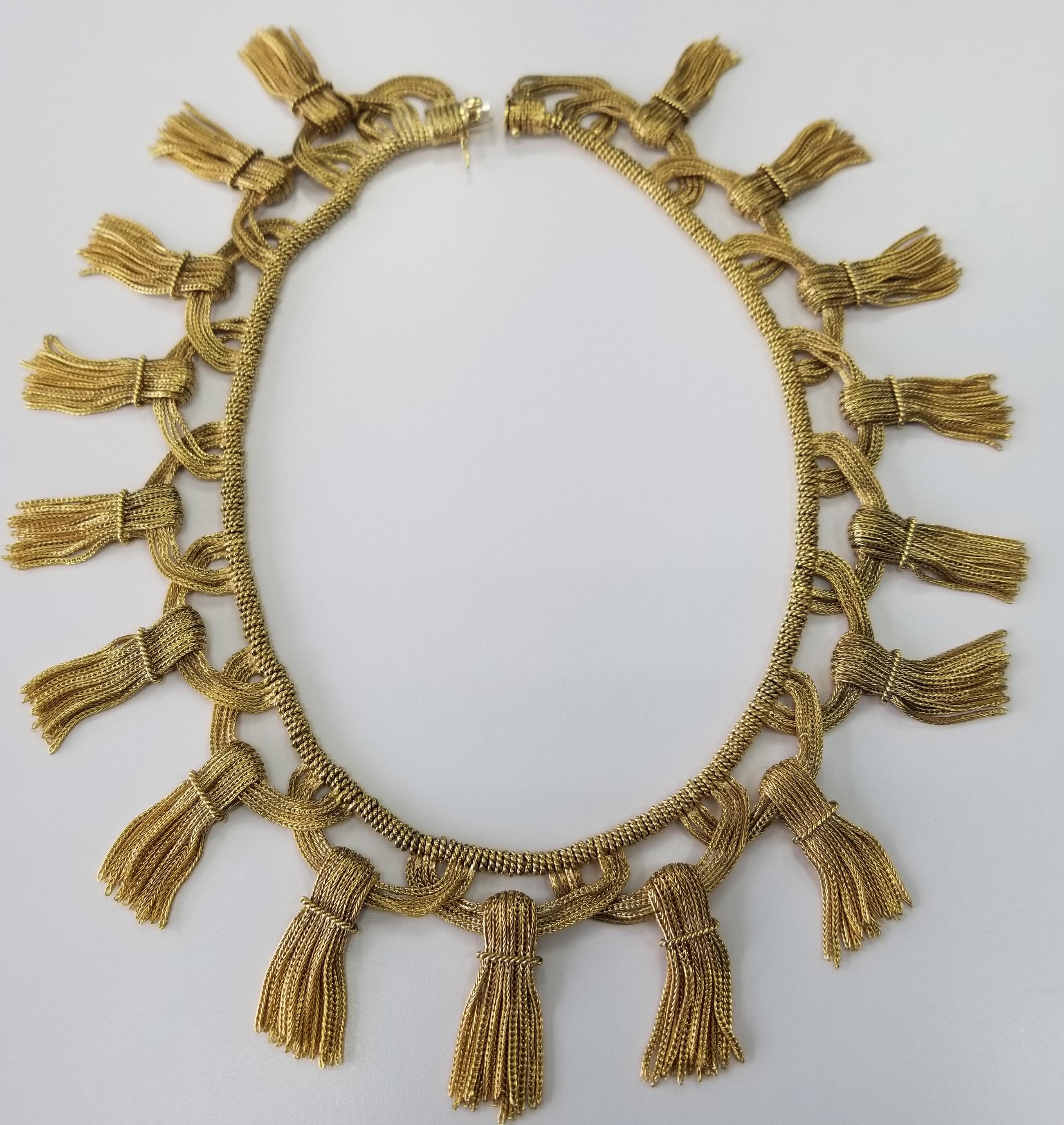 18 Karat Gelbgold Quaste Halskette inspiriert von Tiffany & Co.  (Zeitgenössisch)