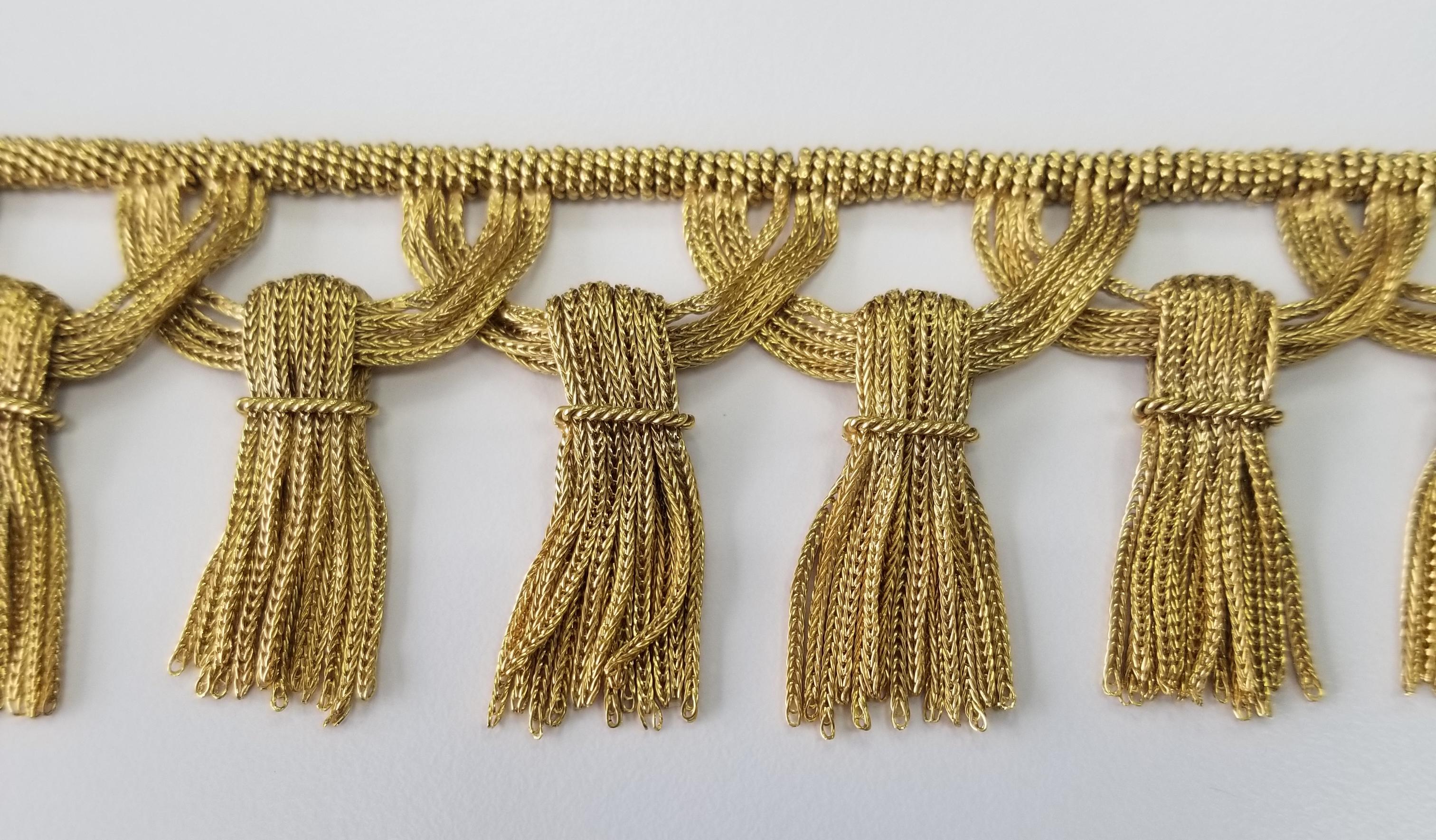 Contemporary 18 Karat Yellow Gold Tassel Necklace inspire by Tiffany & Co. 