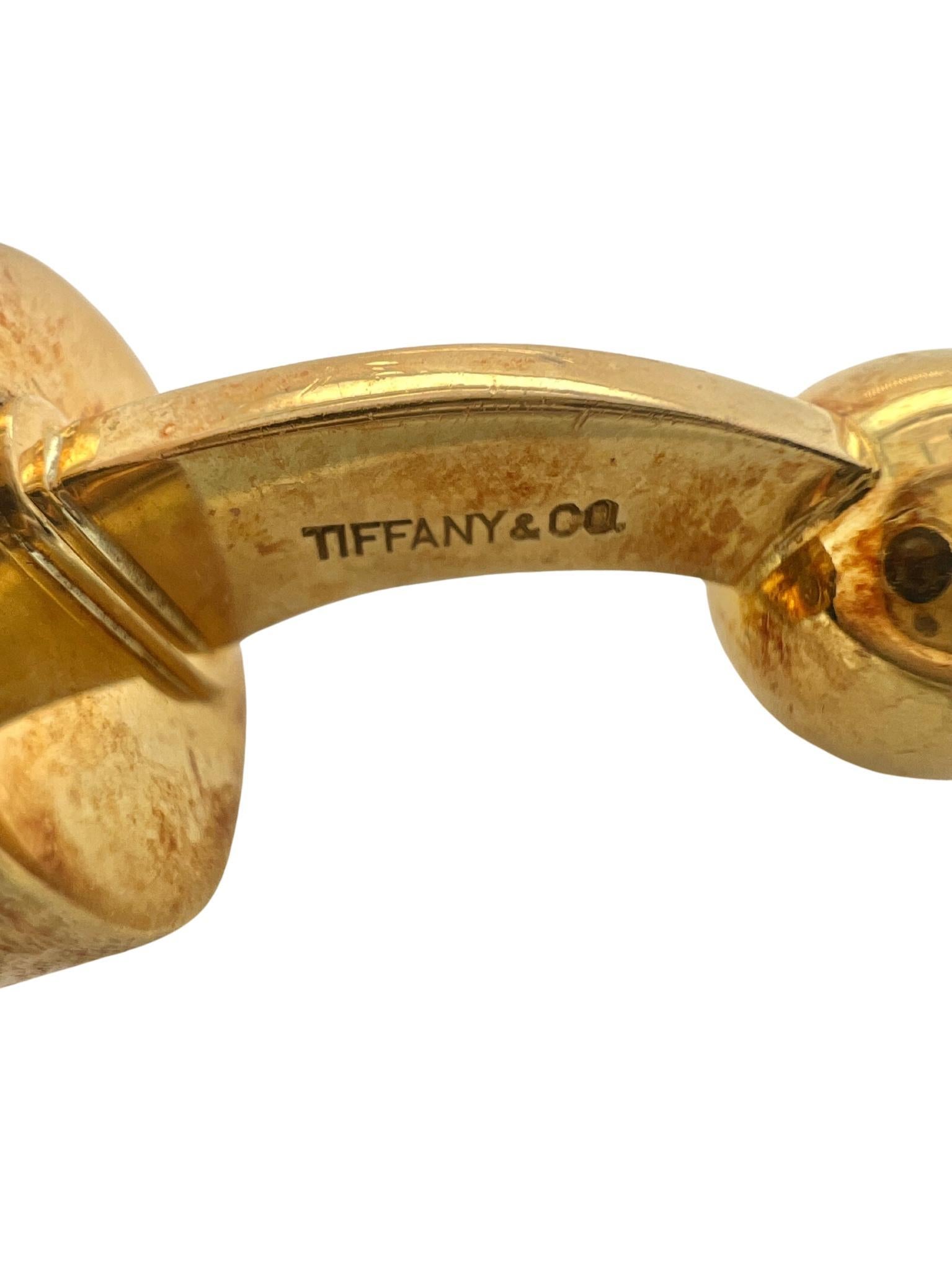 Tiffany & Co. 18k Gelbgold Manschettenknöpfe mit strukturierter Oberfläche im Angebot 2
