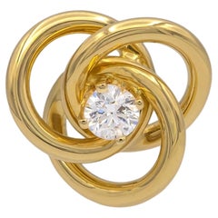 Tiffany & Co. 18K Yellow Gold Three Hoop Diamond Pendant Vintage 2000s