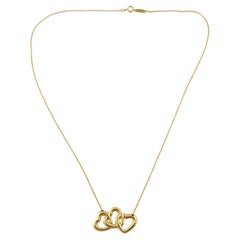 Vintage Tiffany & Co. 18K Yellow Gold Triple Interlocking Open Hearts Necklace