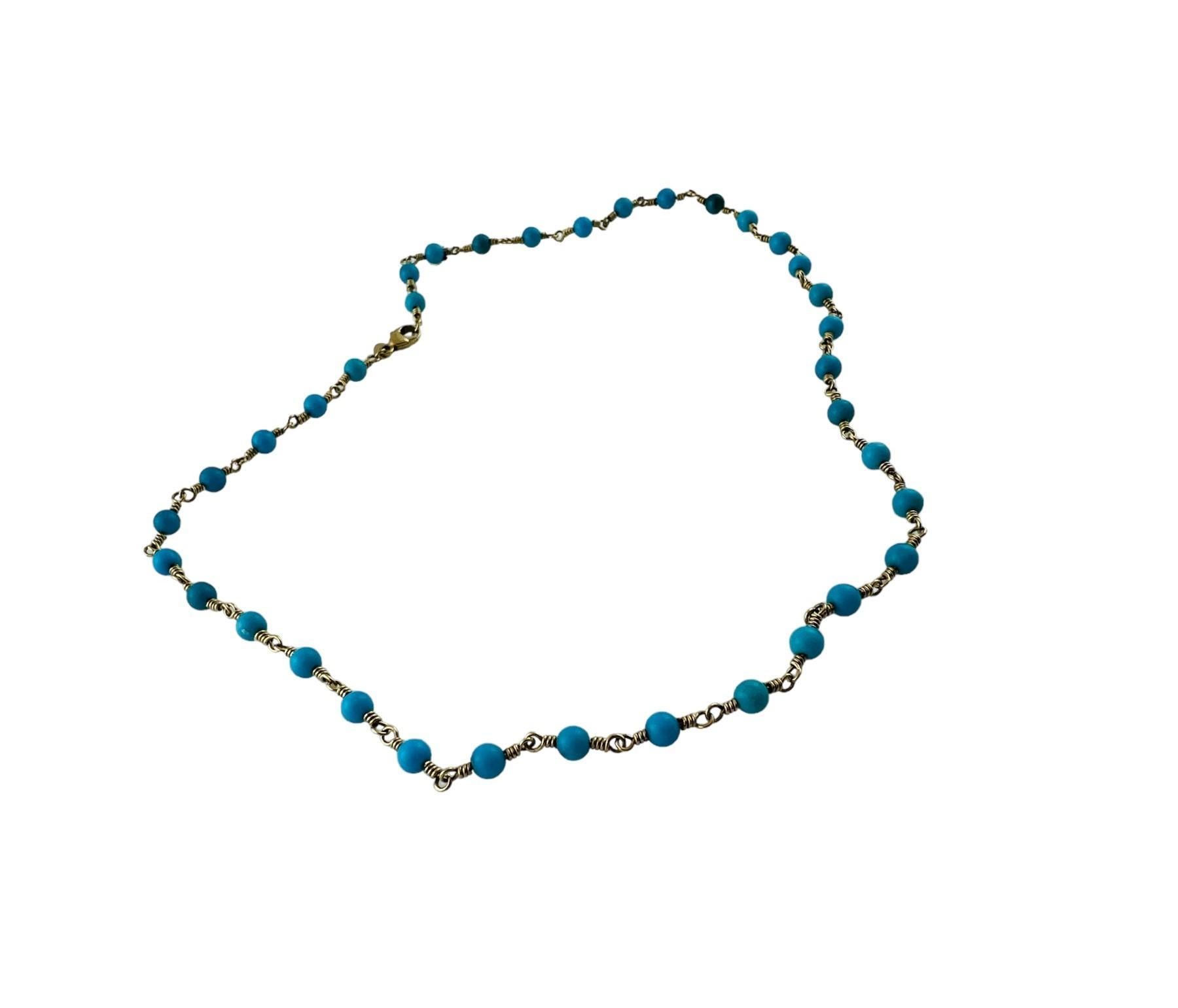 Tiffany and Co. 18K Yellow Gold Turquoise Bead Necklace #15736 For Sale ...