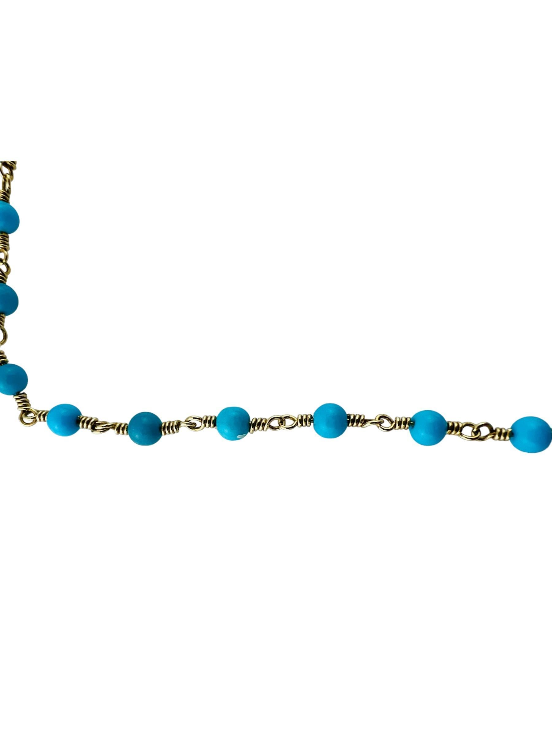 Tiffany and Co. 18K Yellow Gold Turquoise Bead Necklace #15736 For Sale ...