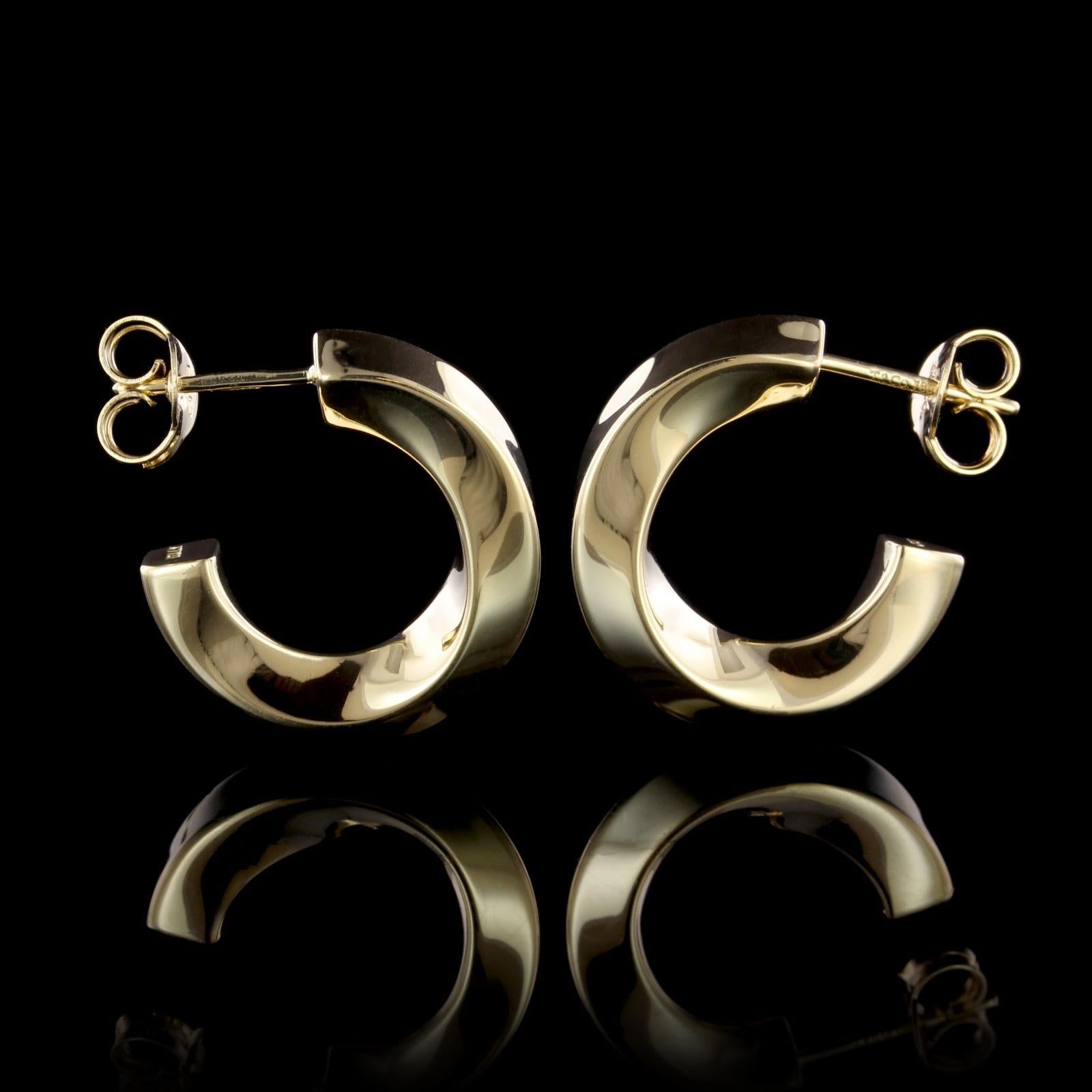 Contemporary Tiffany & Co. 18 Karat Yellow Gold Twist Hoop Earrings