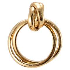 Tiffany & Co. 18K Yellow Gold Two Hoop Drop Pendant