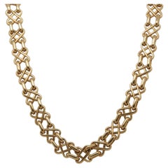 Collar vintage de eslabones únicos de oro amarillo de 18 quilates Tiffany & Co. 17,5 pulgadas
