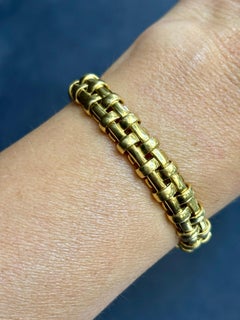 Tiffany & Co 18k Yellow Gold Vanerie Basket Weave Cuff