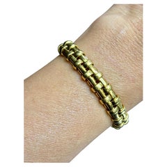 Tiffany & Co 18k Yellow Gold Vanerie Basket Weave Cuff