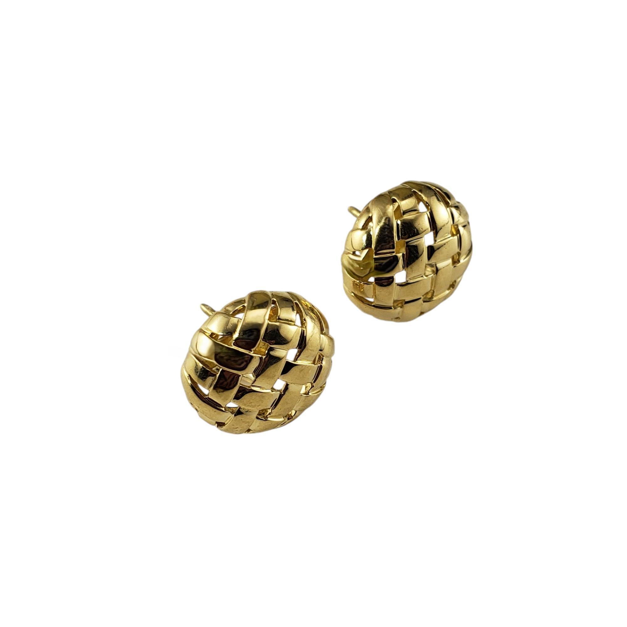 Contemporary Tiffany & Co. 18K Yellow Gold Vannerie Basket Weave Earrings #18641