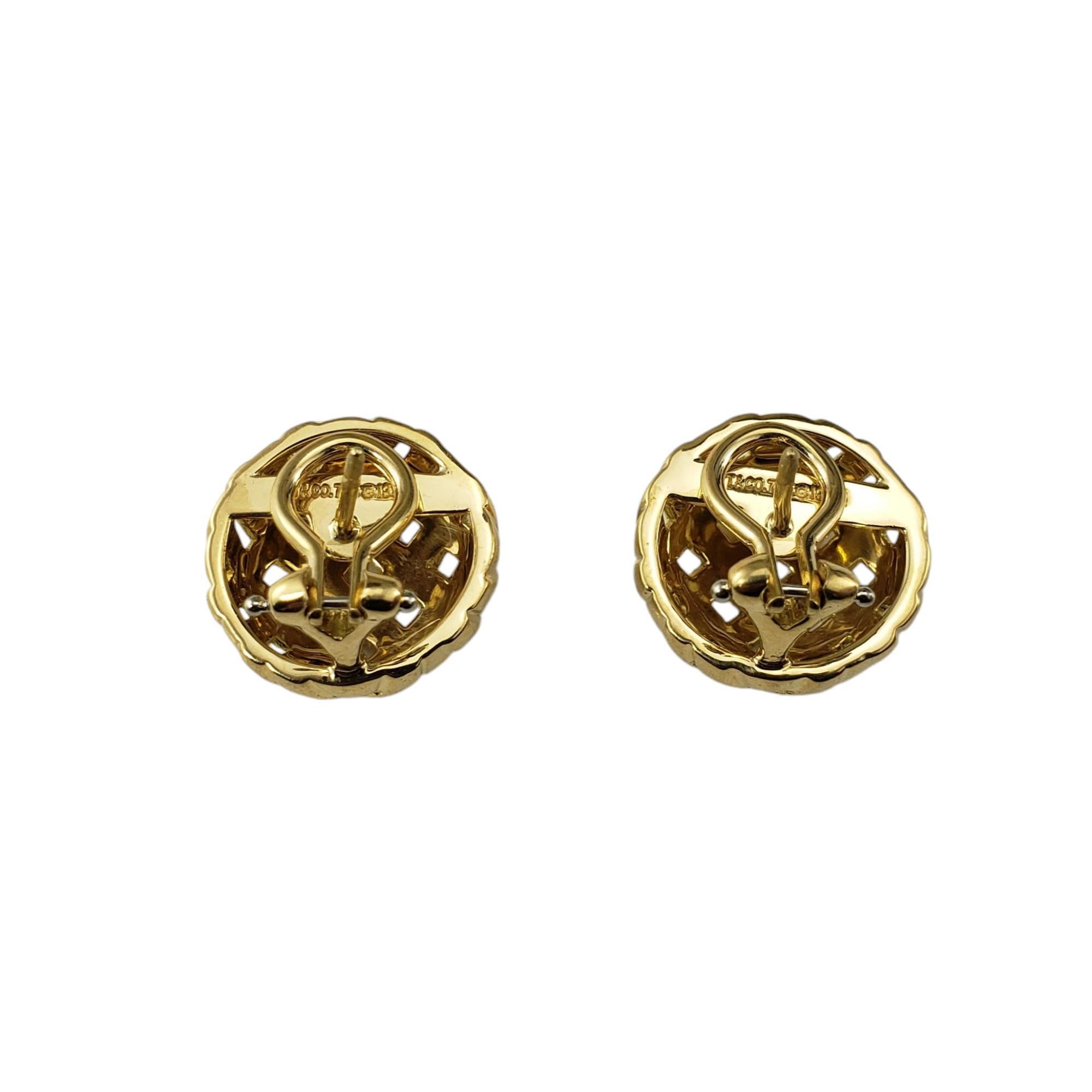 Tiffany & Co. 18K Yellow Gold Vannerie Basket Weave Earrings #18641 In Good Condition In Washington Depot, CT