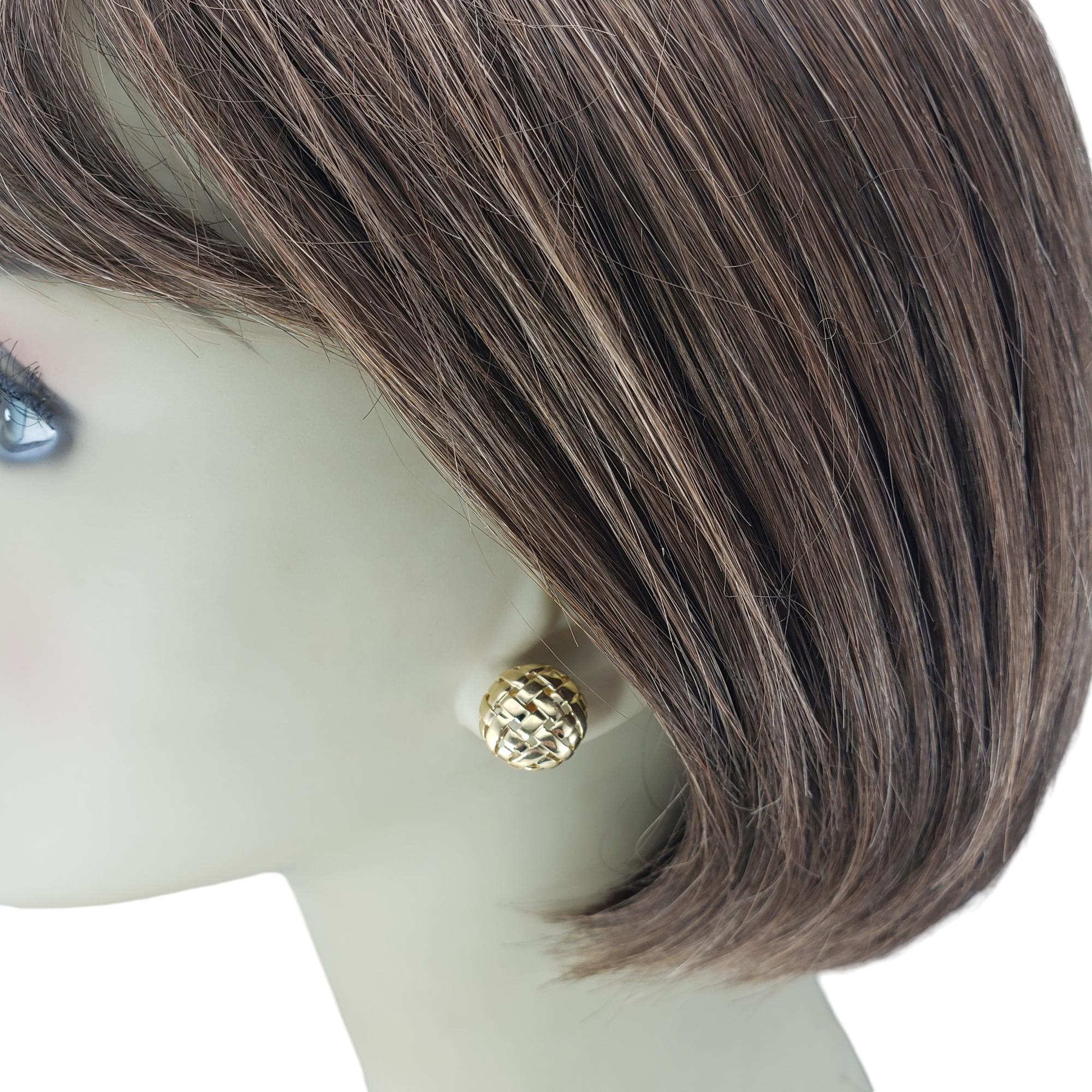 Tiffany & Co. 18K Yellow Gold Vannerie Basket Weave Earrings #18641 2
