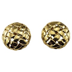 Tiffany & Co. 18K Yellow Gold Vannerie Basket Weave Earrings #18641