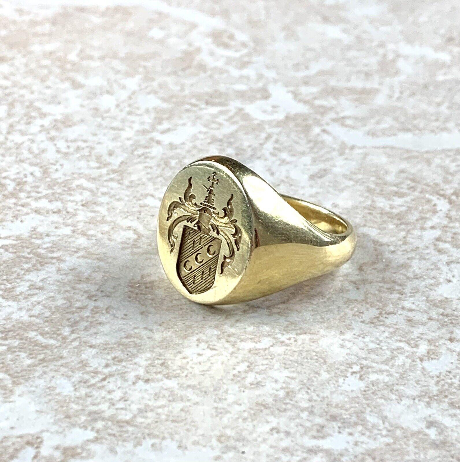 Women's or Men's TIFFANY & CO. 18k Yellow Gold Vintage Signet Ring Size 11.5 27 Grams Rare