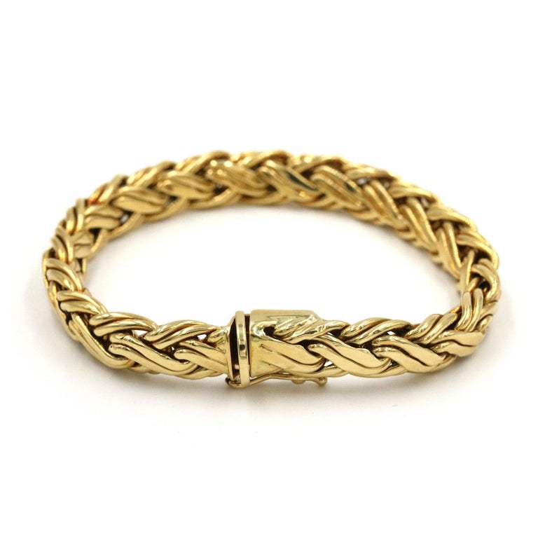 Tiffany and Co 18K Yellow Gold Weave Bracelet at 1stDibs