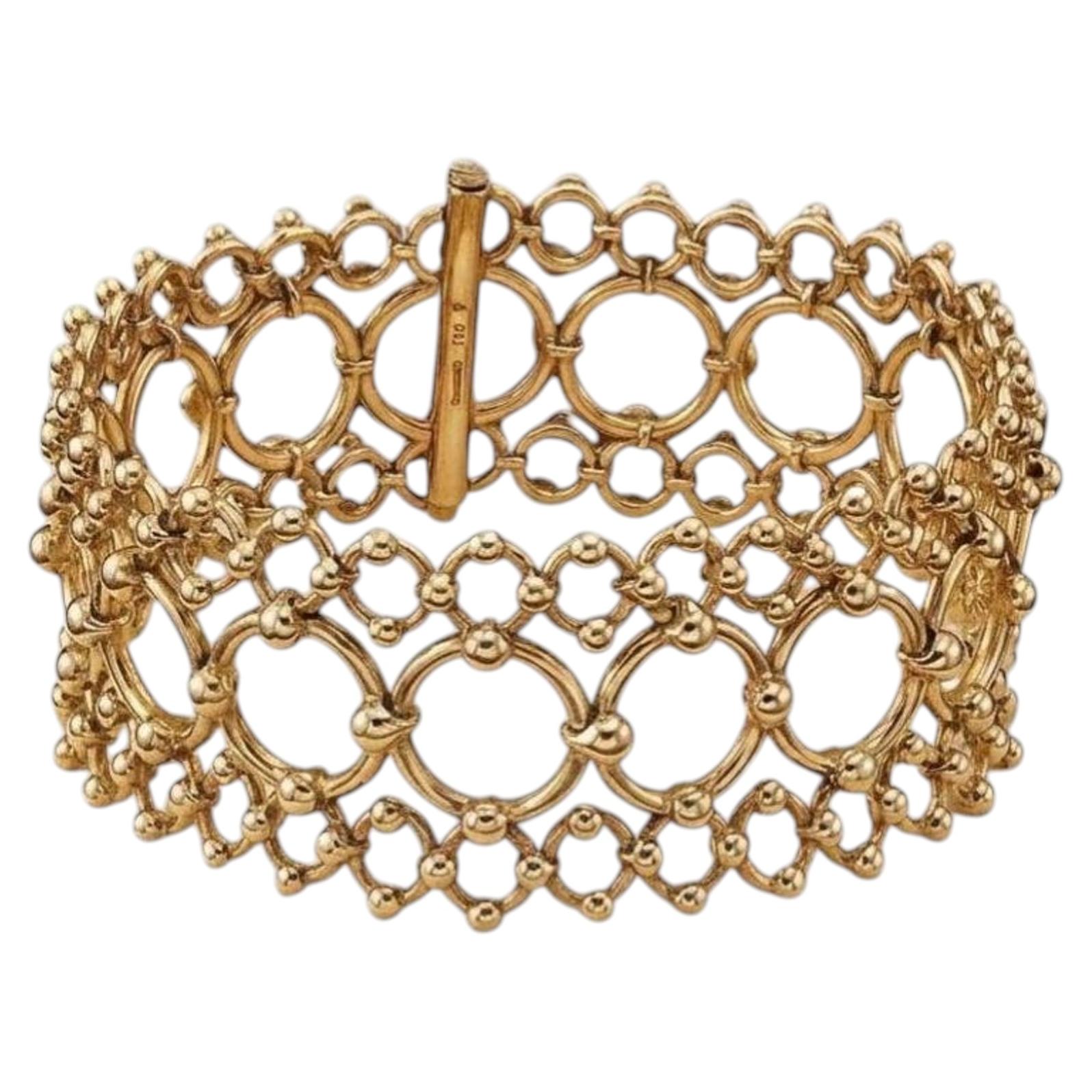 Tiffany & Co. 18K Gelbgold breites Armband im Angebot