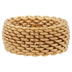 Tiffany & Co. 18K Yellow Gold Wide Somerset Mesh Ring