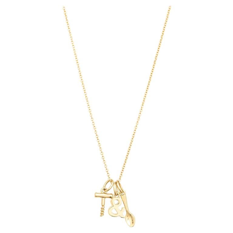 Tiffany and Co. 18K Yellow Gold Wine and Dine Pendant Necklace at 1stDibs