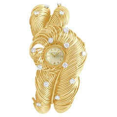 Tiffany & Co. 18K Yellow Gold Wire Bangle Watch 35mm