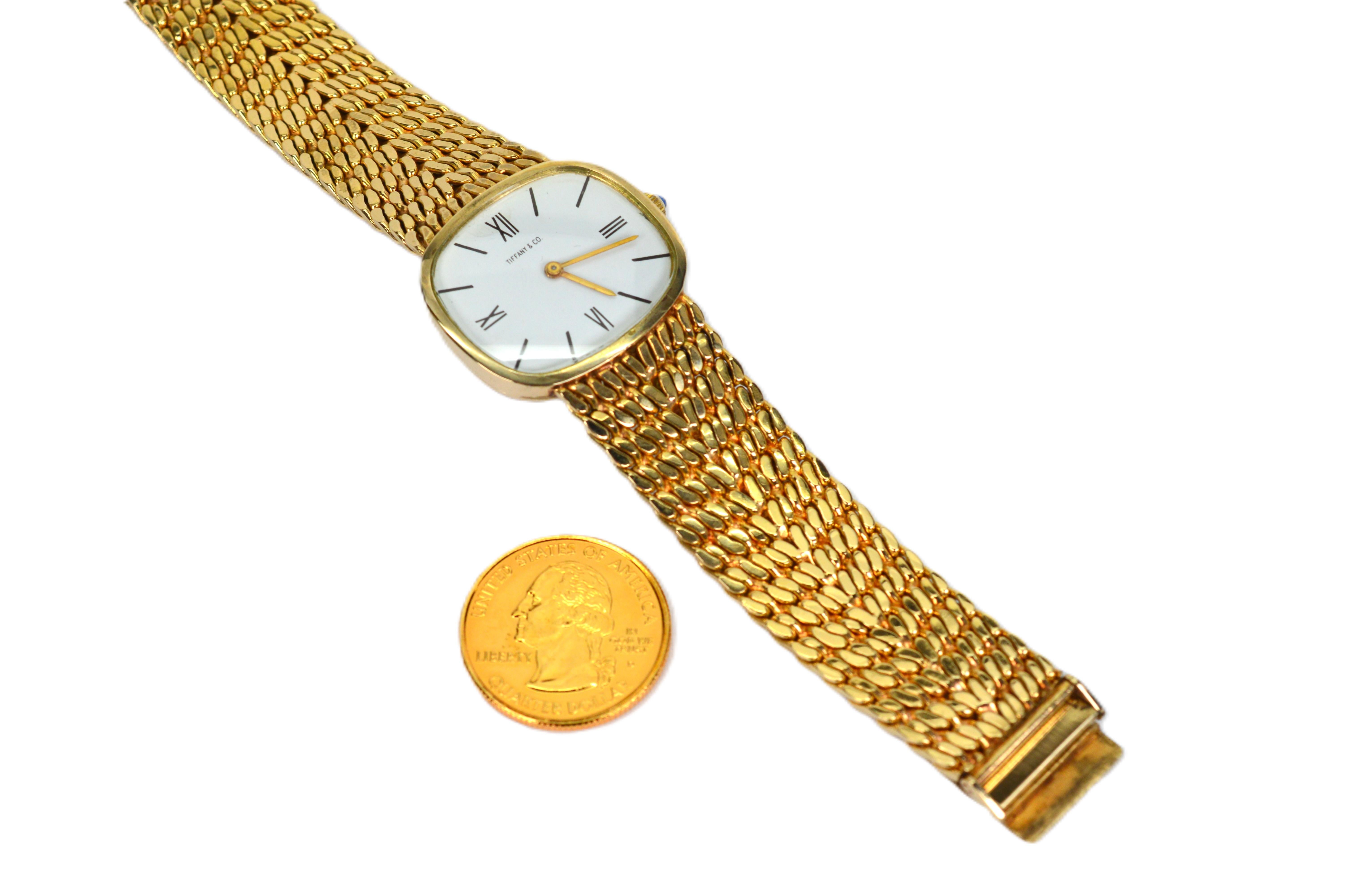Reloj mecánico suizo 17J de oro amarillo de 18 quilates Tiffany & Co. en venta 8